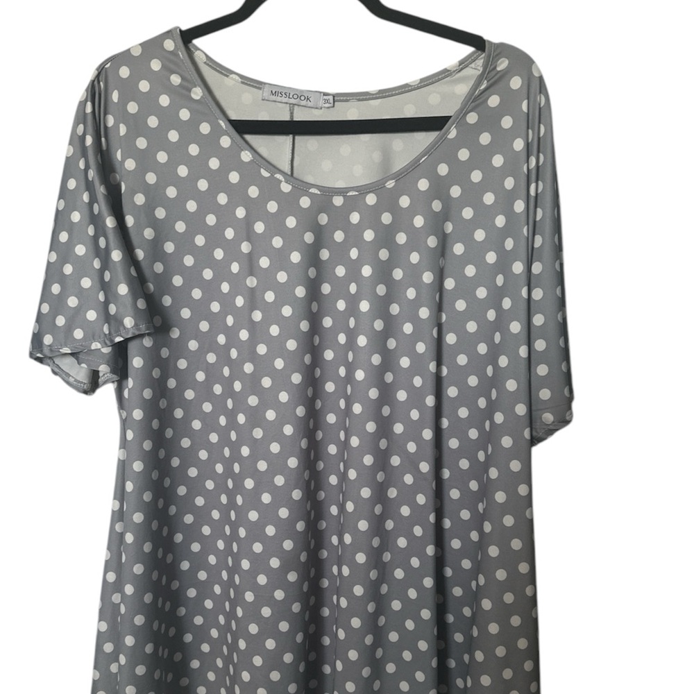 MISSLOOK -  Gray Polka Dot Women's Top